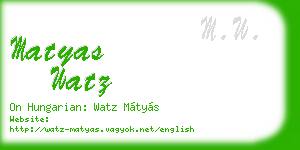 matyas watz business card