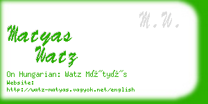 matyas watz business card